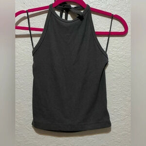 American Eagle Ribbed Gray Halter Top